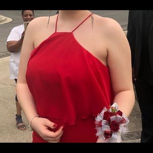 Red long prom dress